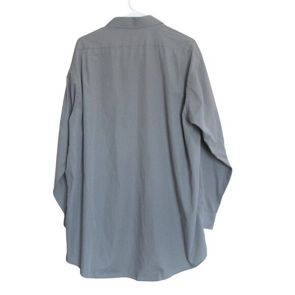 David Taylor Button Down Dress Shirt Mens‎ Size 17.5 34/35 Dark Gray Long Sleeve - Picture 7 of 7